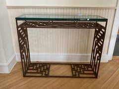 Art Deco Style Iron & Glass Console Table