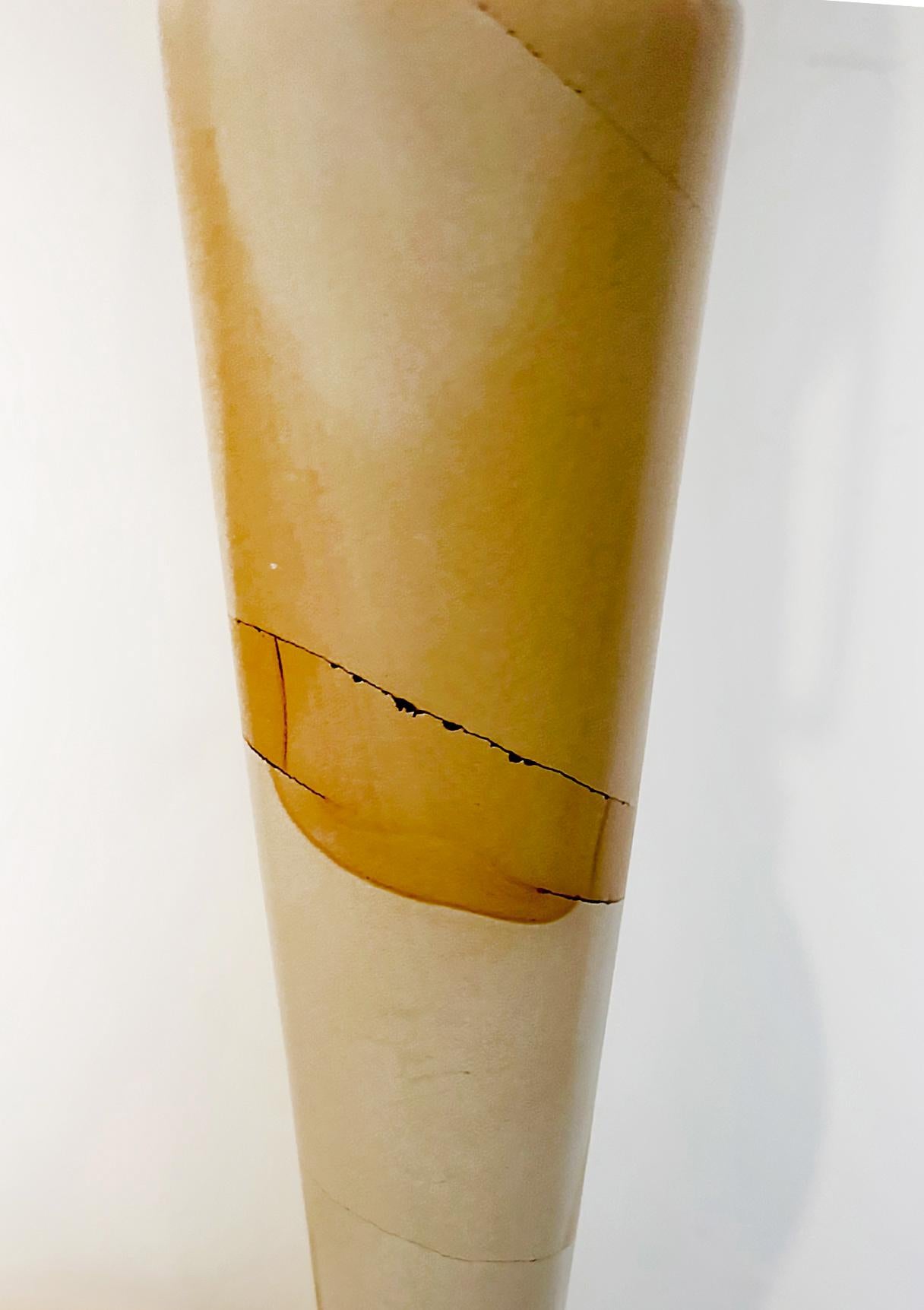 Lampe de table italienne en marbre Breccia de style Art Déco, abat-jour d'origine en vente 1