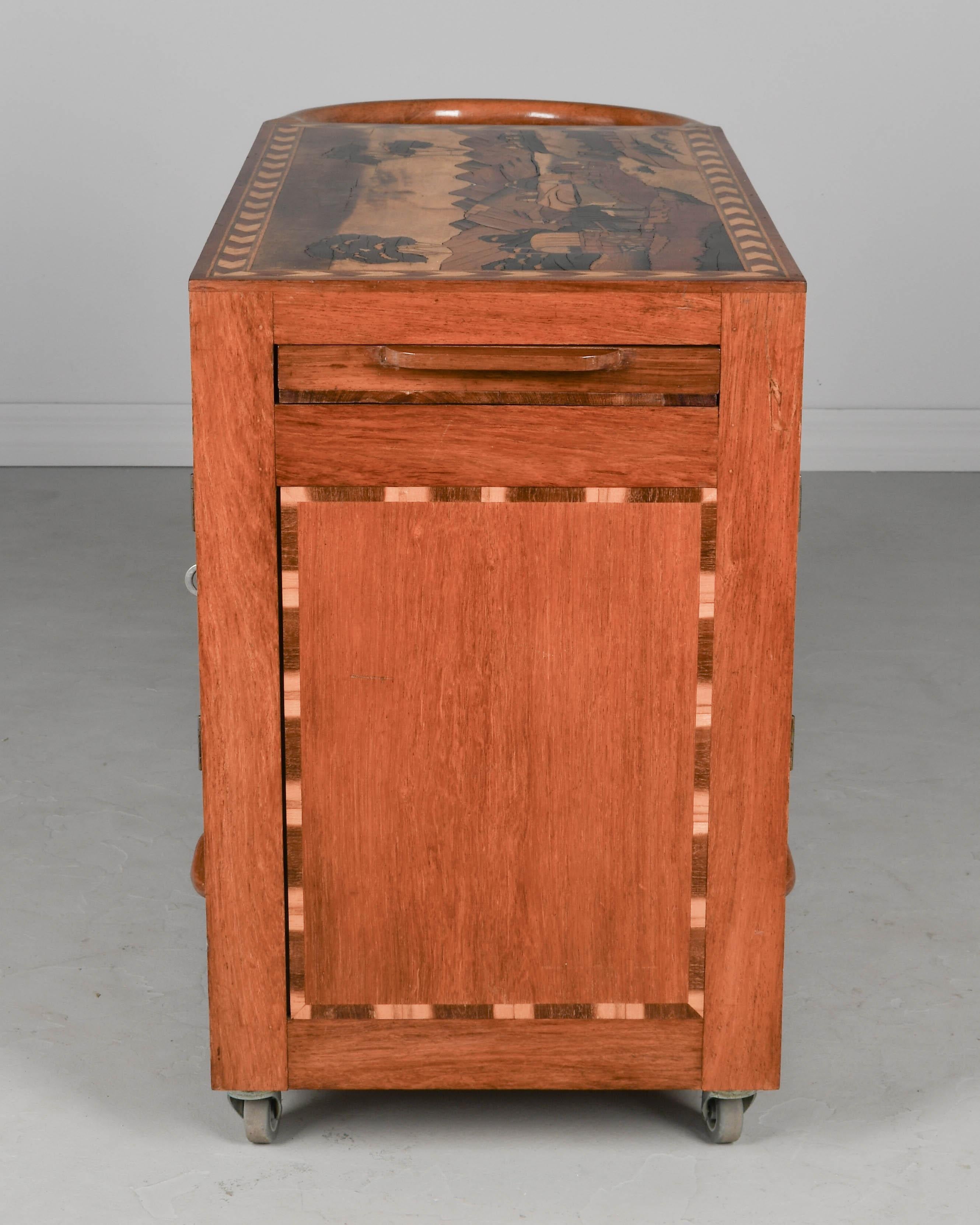 Barwagen mit italienischen Intarsien im Art-Deco-Stil im Angebot 3