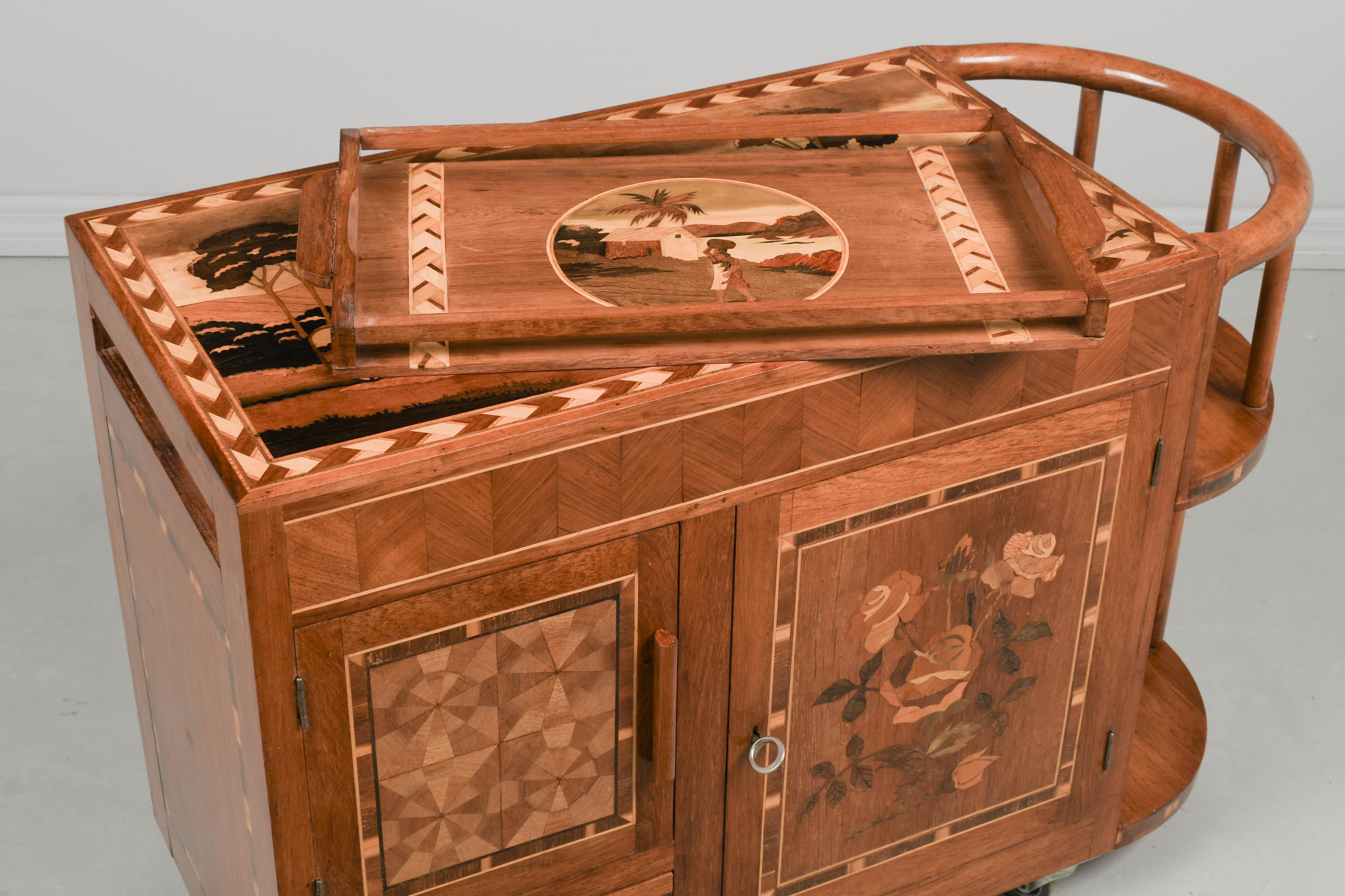 Barwagen mit italienischen Intarsien im Art-Deco-Stil im Angebot 6