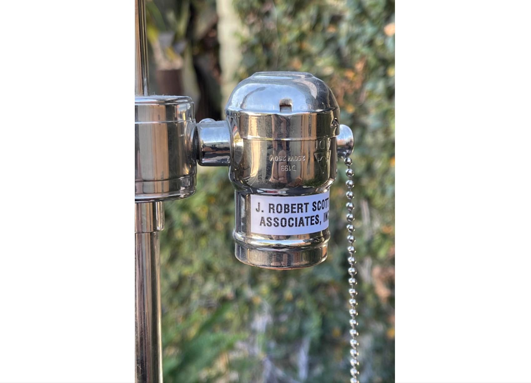 Art Deco Style J. Robert Scott Chrome Odette Floor Lamp In Good Condition In LOS ANGELES, CA