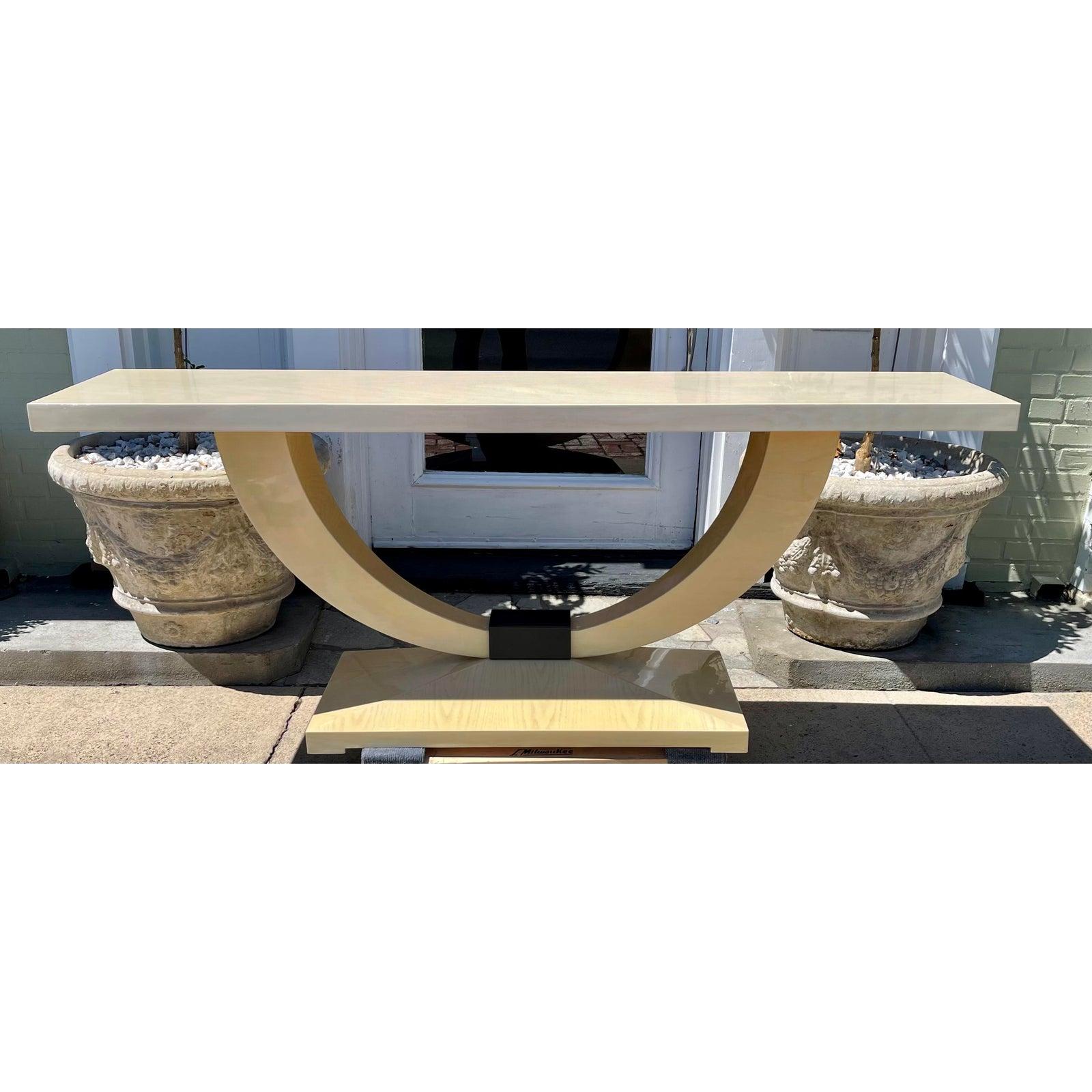 North American Art Deco Style J. Robert Scott U Form Console Sofa Table
