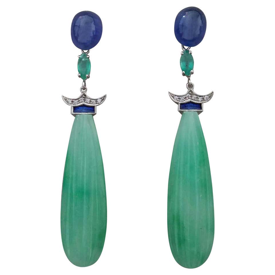 Antique Emerald Drop Earrings - 1,379 For Sale at 1stDibs | emerald ...