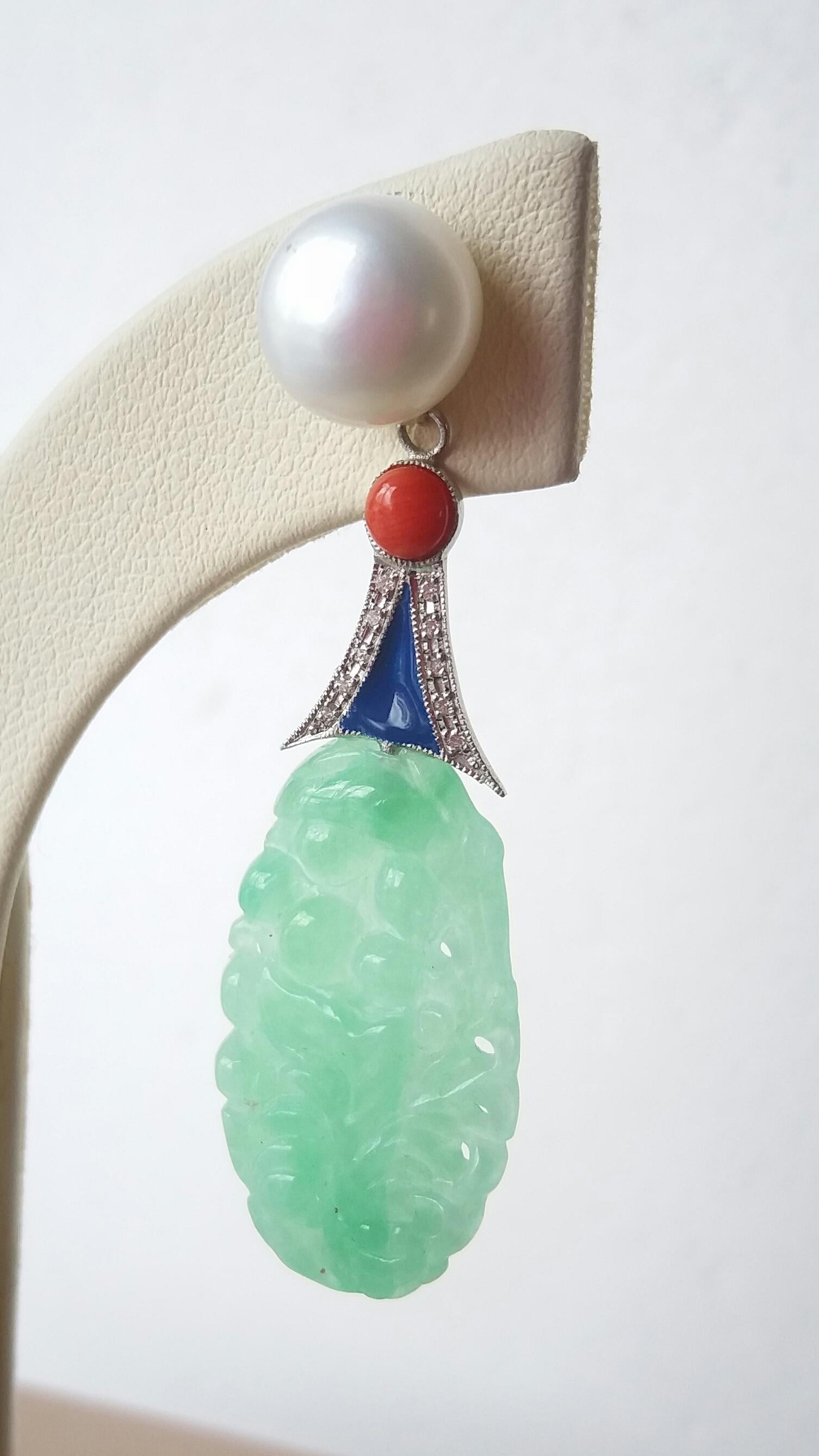 art deco jade earrings