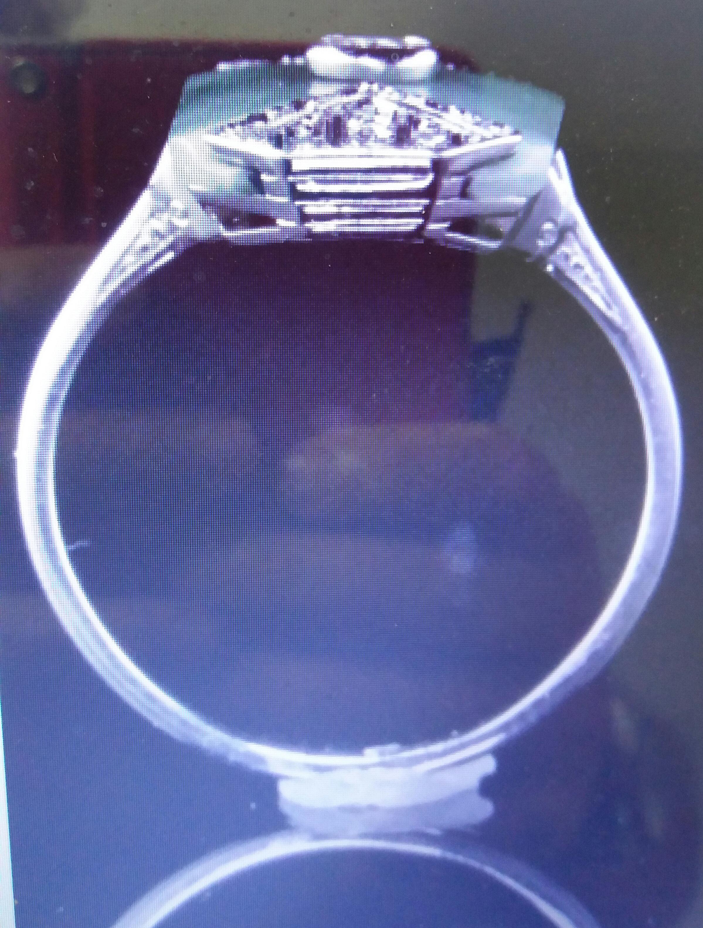 Art Deco Style Jade Ring White Gold Full Cut Diamonds 1