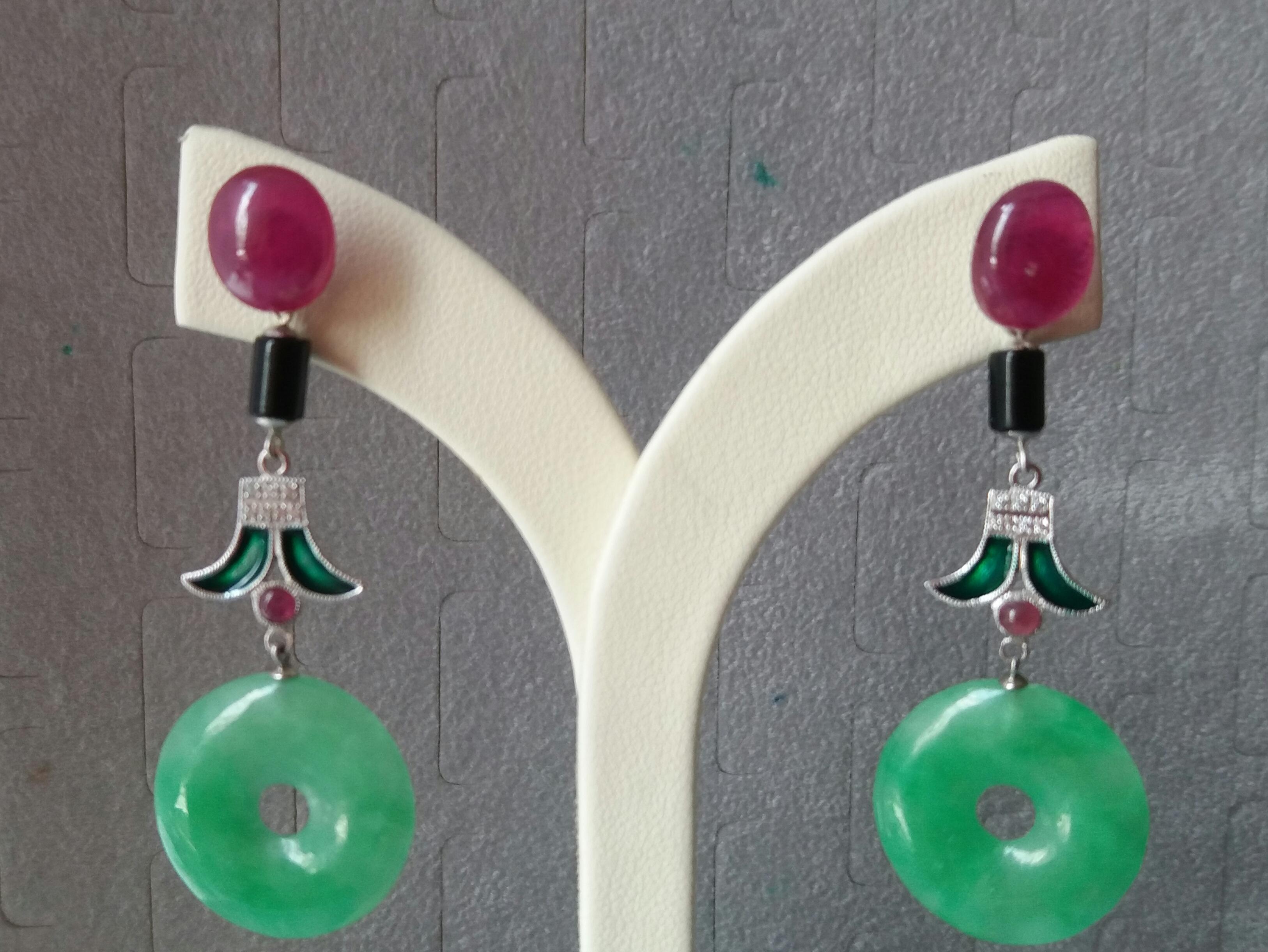 green art deco earrings