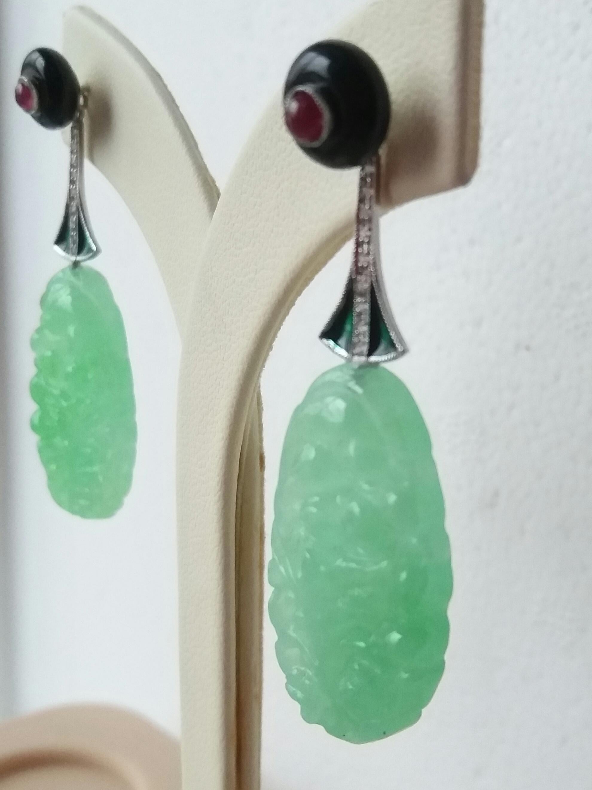 art deco jade earrings