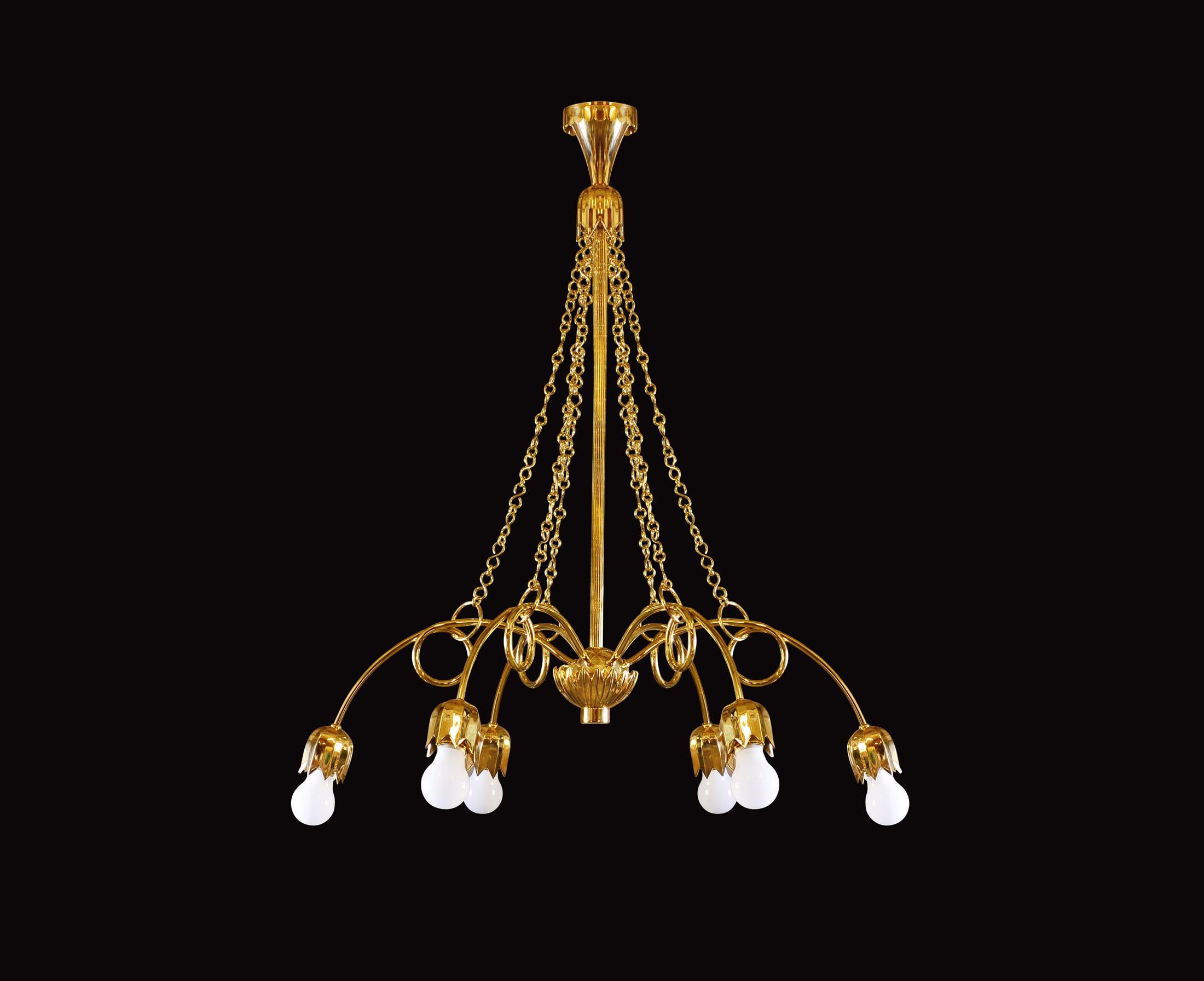 Jugendstil Art Deco Style Josef Hoffmann & Wiener Werkstätte Chandelier, Re Edition For Sale