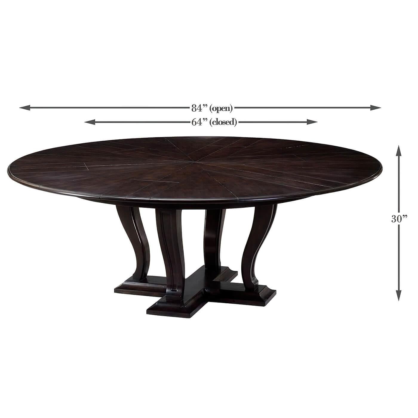Wood Art Deco Style Round Dining Table For Sale