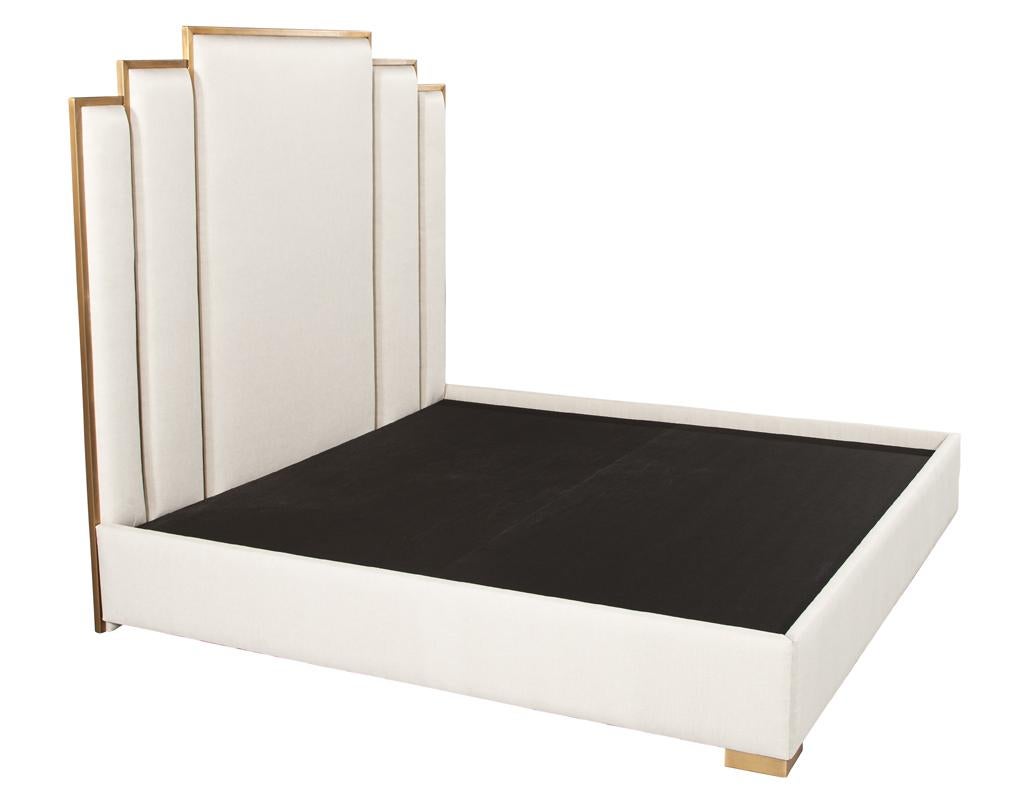 Cama King Estilo Art Decó en Bronce en venta 4