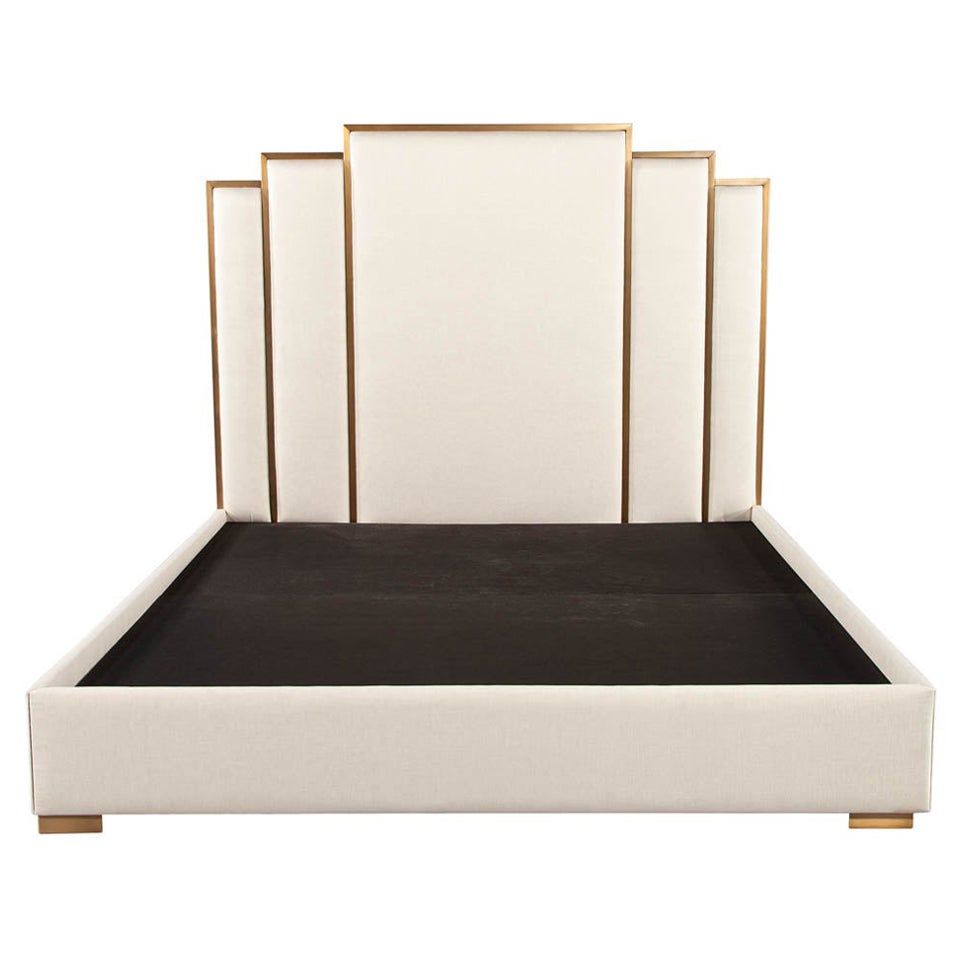 Art Deco Style King Bed in Bronze