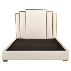 Art Deco Style King Bed in Bronze