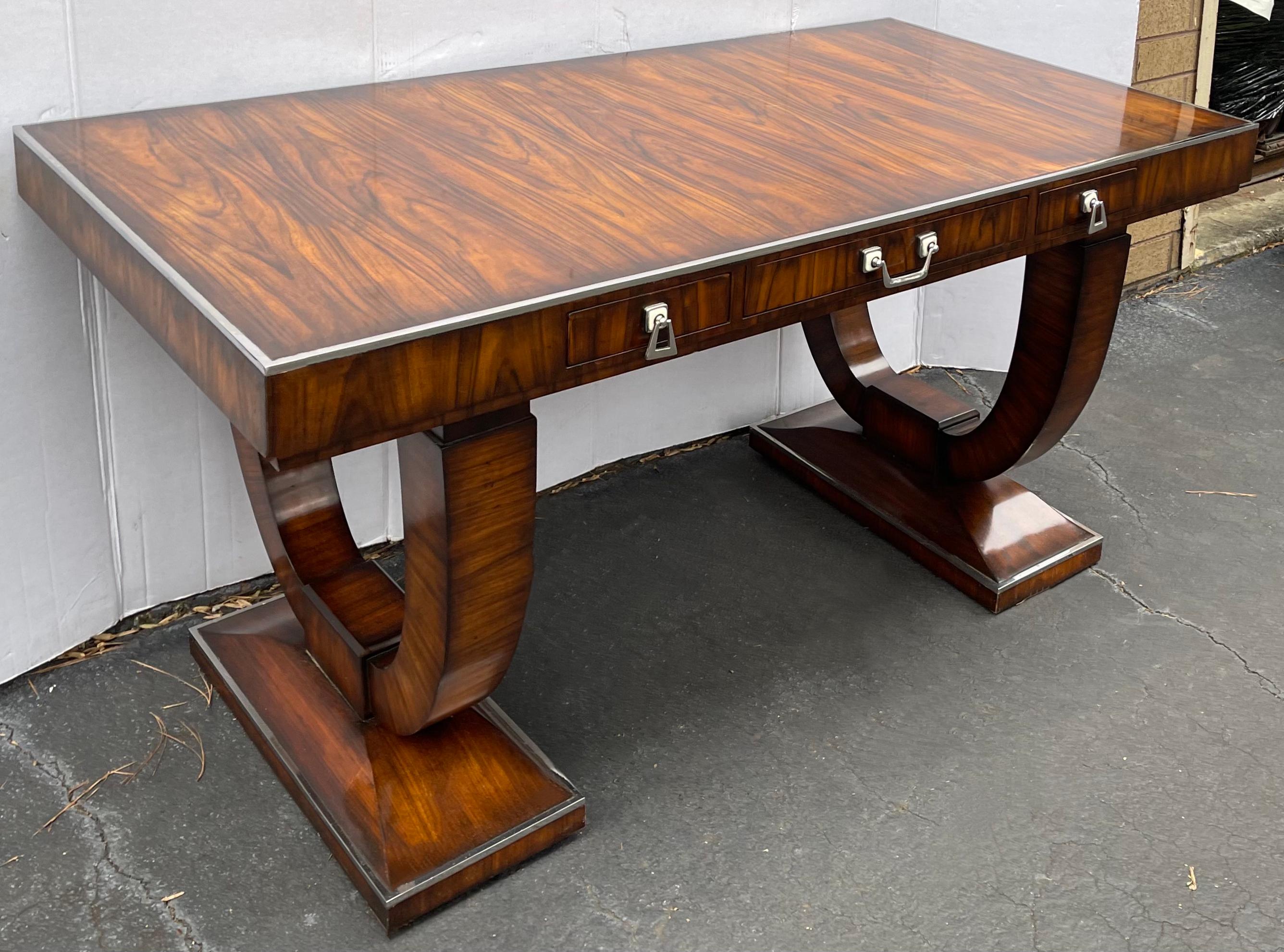 Nickel Art Deco Style Kingwood Theodore Alexander Partners Desk