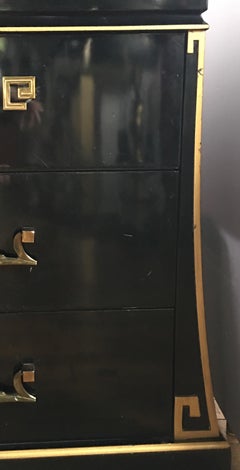 Art Deco Style Lacquer and Gilt Greek Key Dresser
