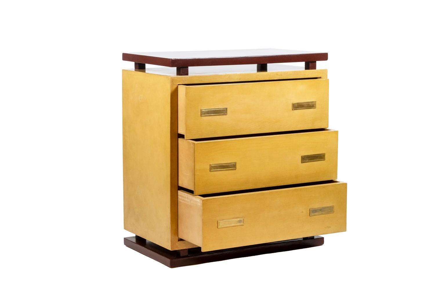 French Art Deco Style Lacquer Chest of Drawers, 1950s For Sale