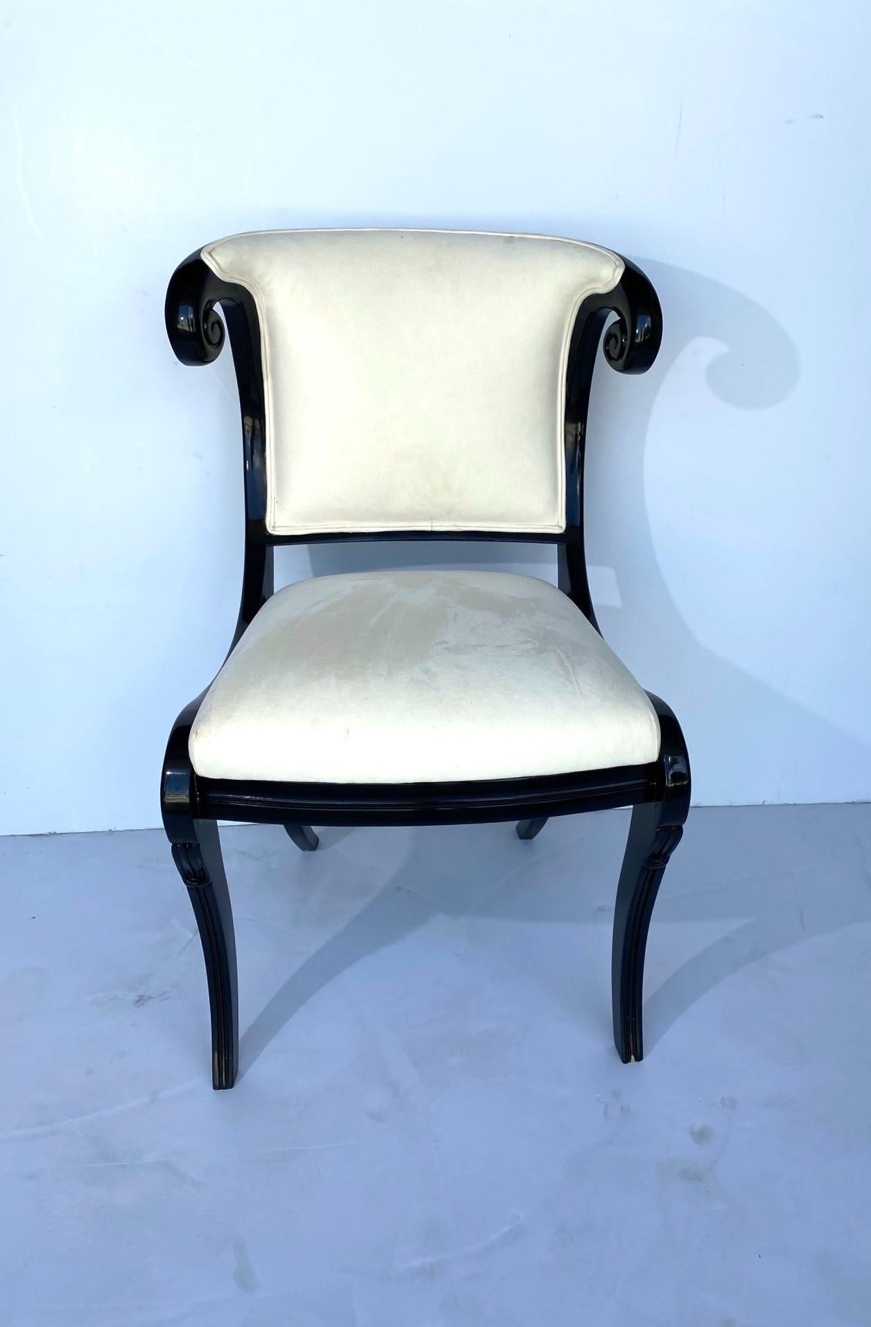 20th Century Art Deco Style Lacquered Dining Chairs Set of 10 For Sale