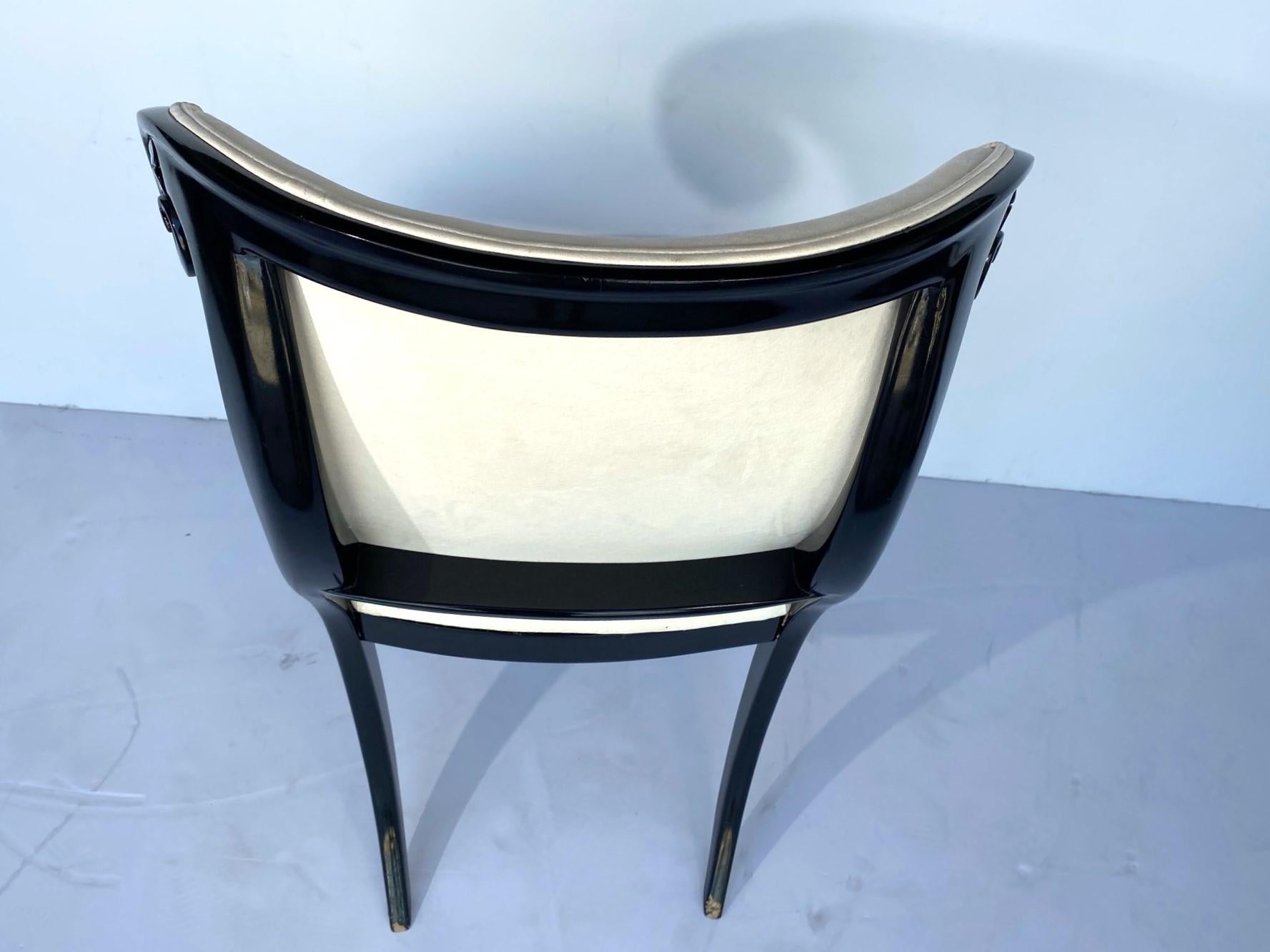 Wood Art Deco Style Lacquered Dining Chairs Set of 10 For Sale