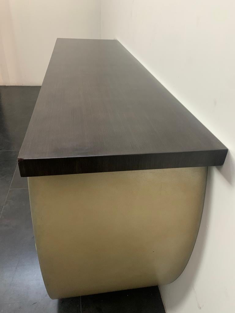 Art Deco Style Lacquered Sideboard with Rounded Sides, 1990s For Sale 5