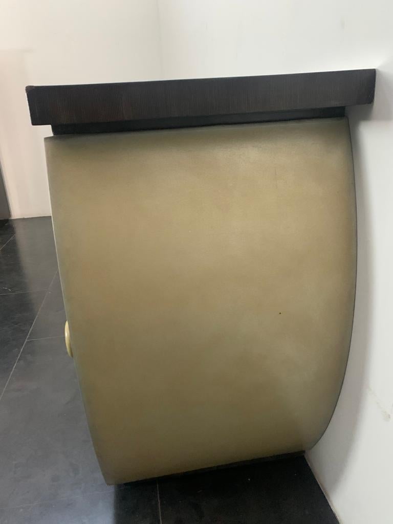 Art Deco Style Lacquered Sideboard with Rounded Sides, 1990s For Sale 6