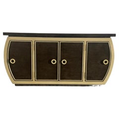 Retro Art Deco Style Lacquered Sideboard with Rounded Sides, 1990s