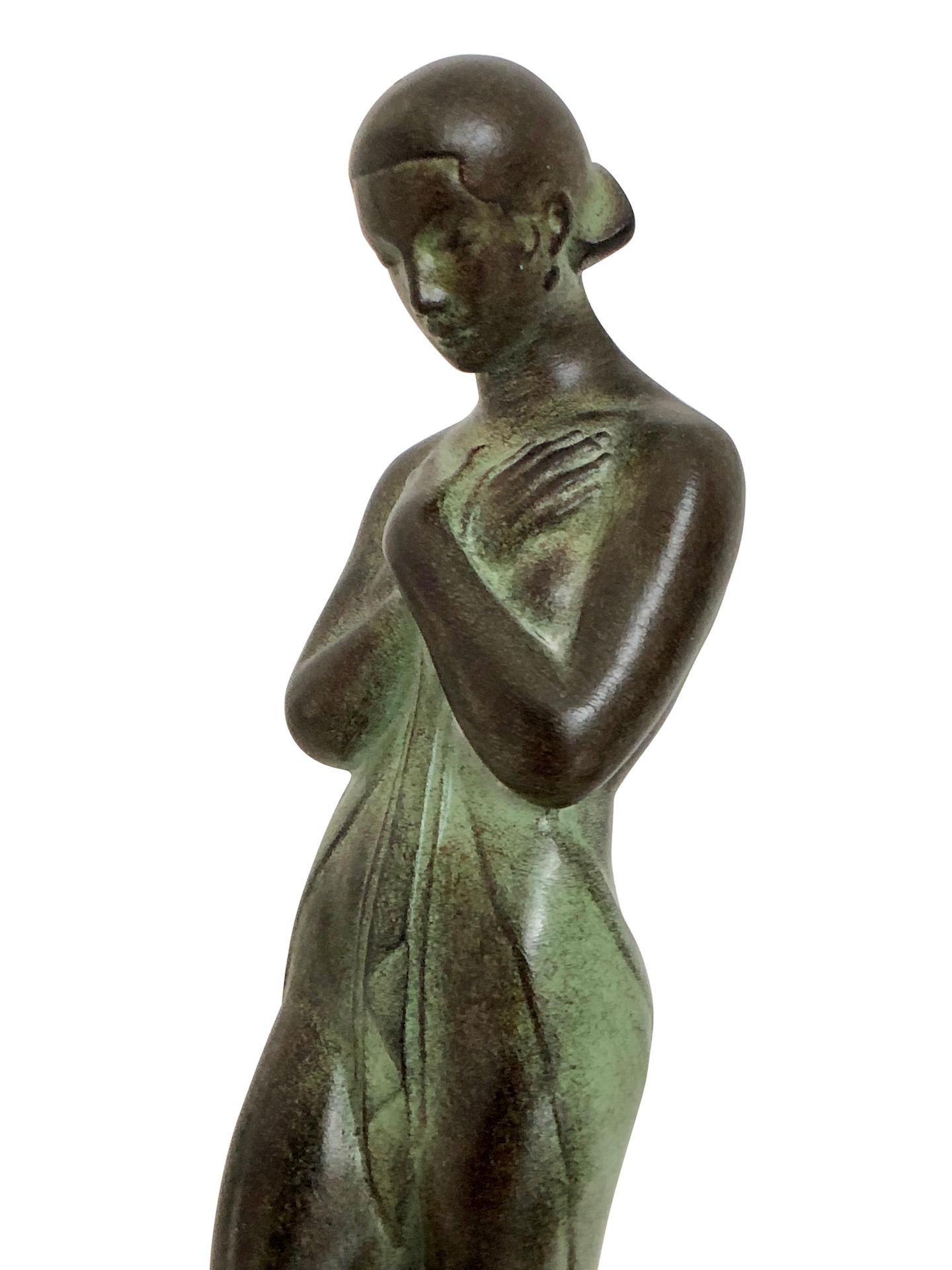 Reggilibri da donna in stile Art Déco Meditazione di Pierre Le Faguays per Max Le Verrier In condizioni buone in vendita a Ulm, DE