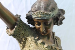 Art deco Style , Lady in Eastern Dance pose , Bronze , Large