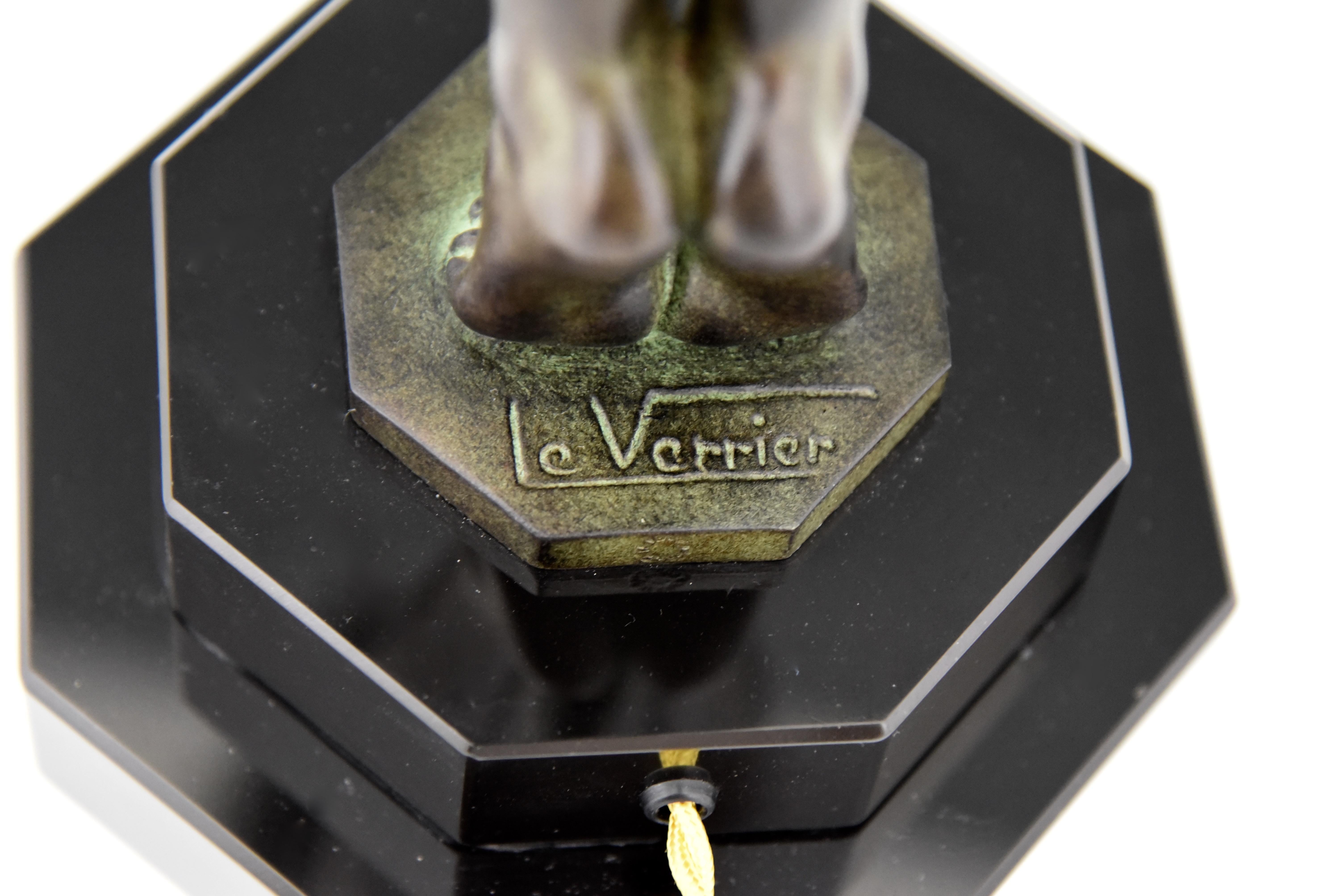 Art Deco Style Lamp Clarté Standing Nude Sculpture Max Le Verrier For Sale 3