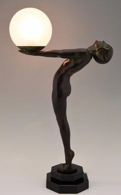 Art Deco Style Lamp Clarté LUMINA Nude with ball Max Le Verrier 65 cm, 25 inch