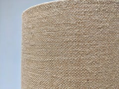 Art Deco Style Lamp with Natural Linen Shade