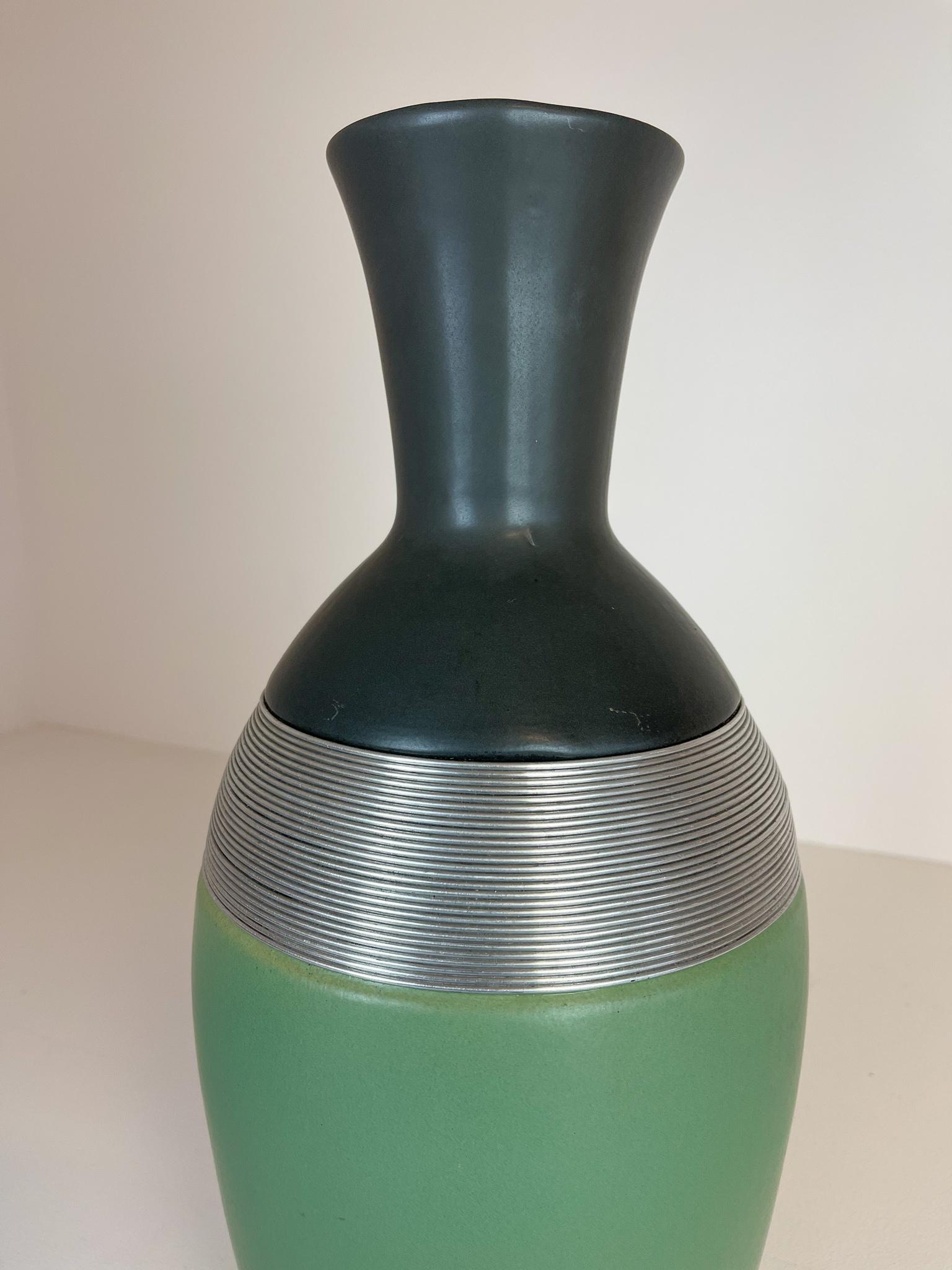 large metal floor vase
