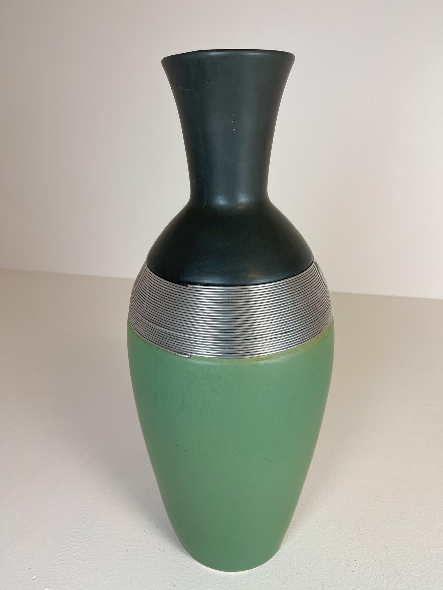 Late 20th Century Art Deco Style Large Floor Vase, Sweden, 1970s For Sale