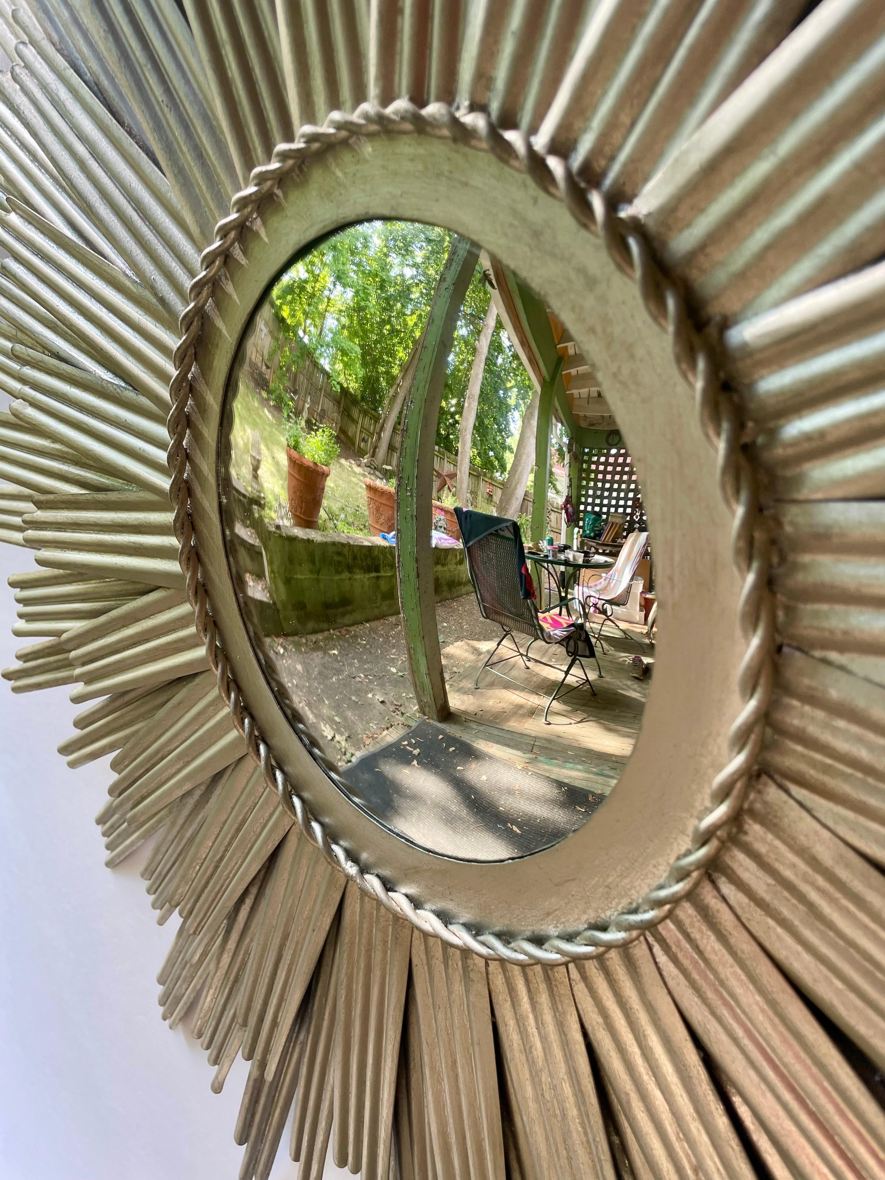 Late 20th Century Art Deco Style Large Scale Starburst Mirror