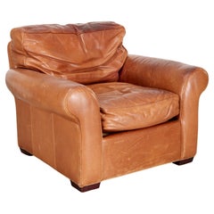 Used Art Deco Style Leather Club Chair From The Estate of Artist Philip Pearlstein 
