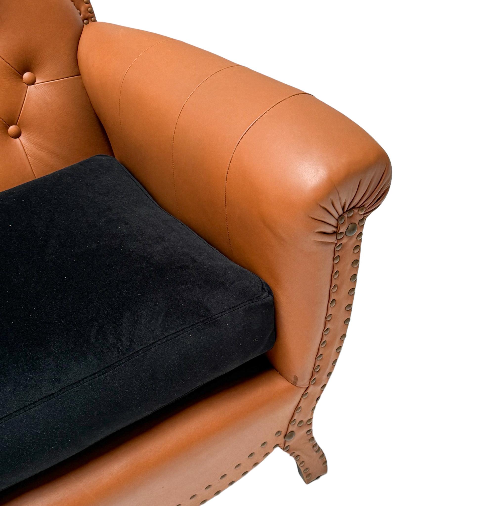 Art Deco Style Leather Club or Library Chair, 1940s For Sale 2