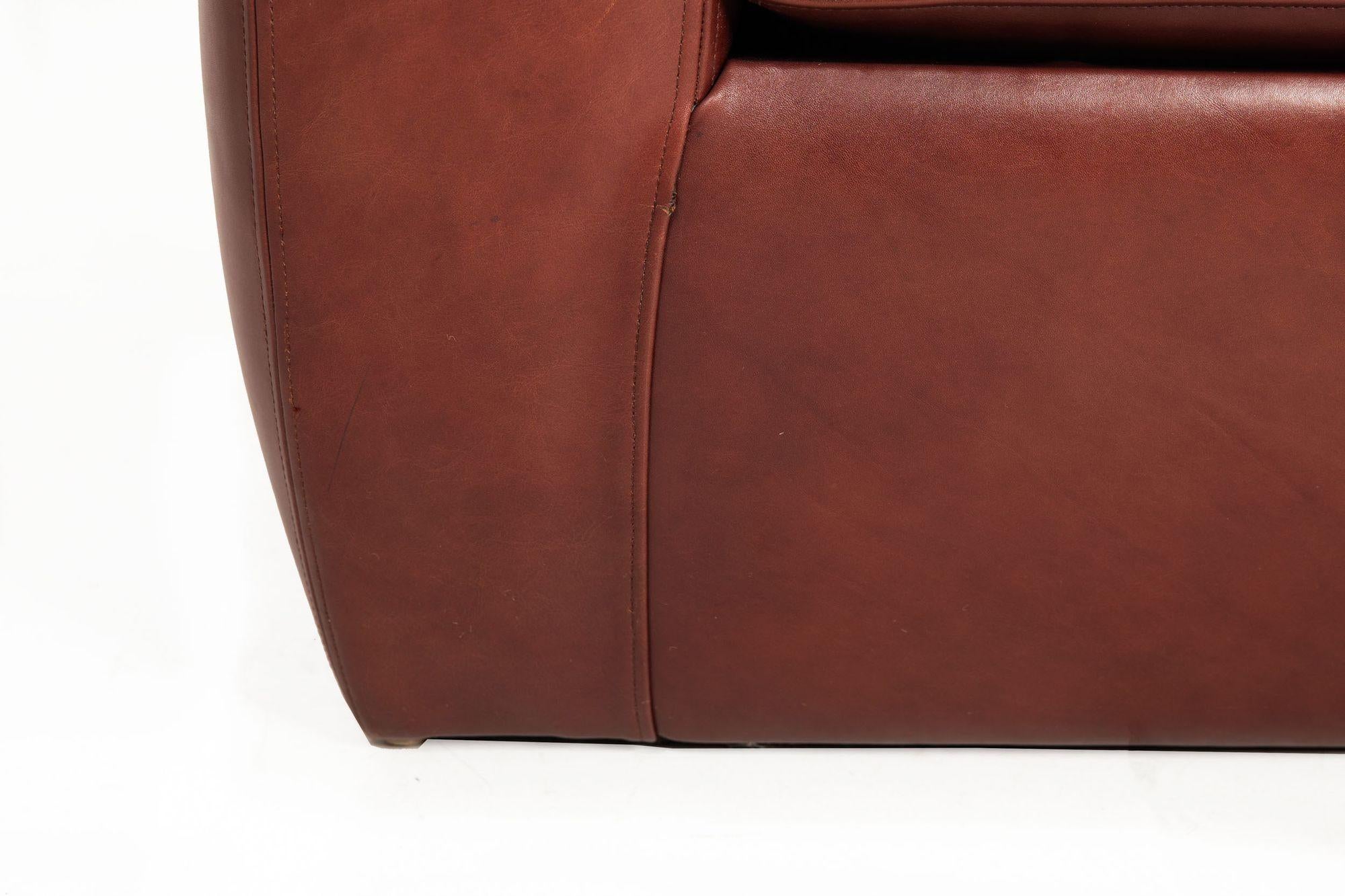 Art Deco Style Leather “Ke-Zu” Club Chair & Ottoman by Dakota Jackson 9