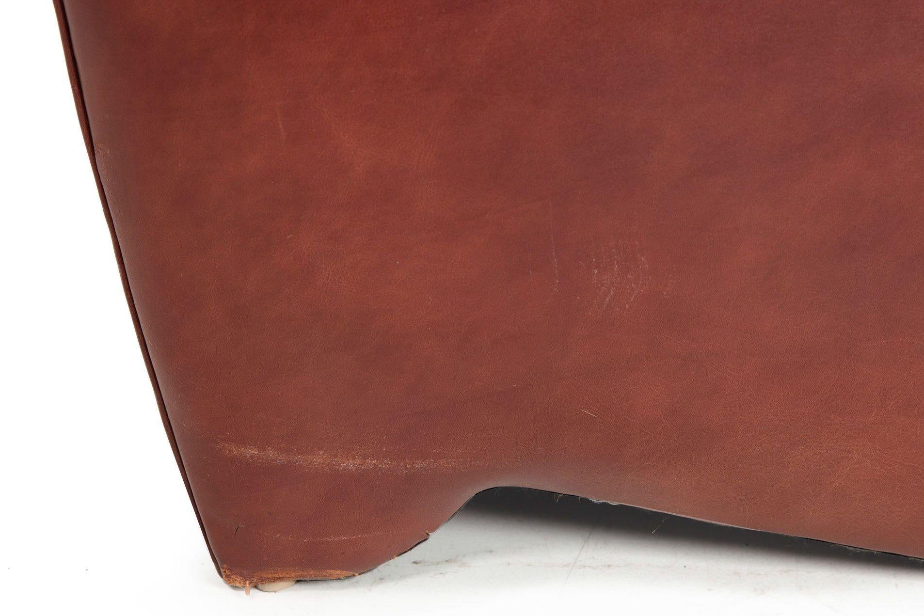 Art Deco Style Leather “Ke-Zu” Club Chair & Ottoman by Dakota Jackson 10