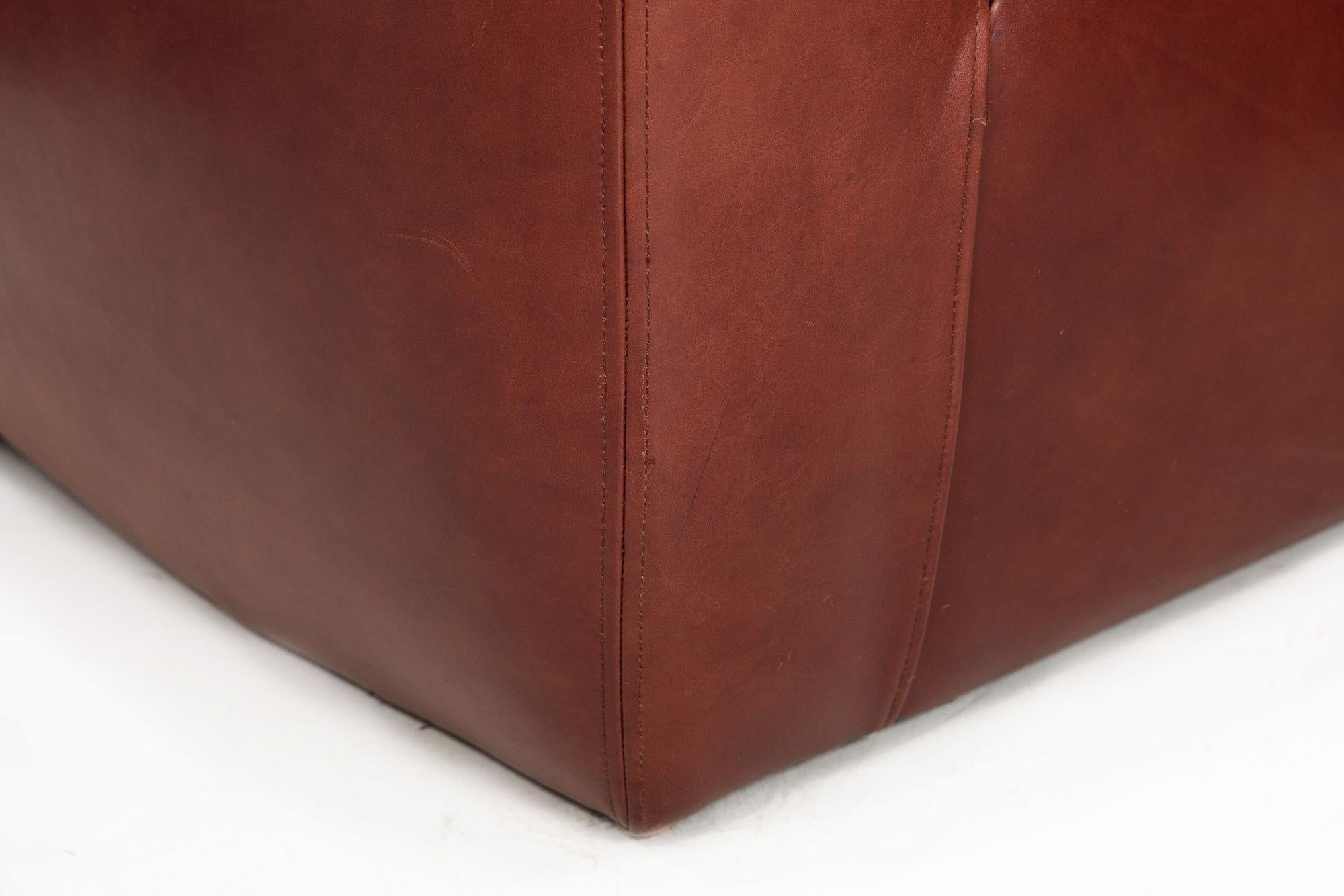 Art Deco Style Leather “Ke-Zu” Club Chair & Ottoman by Dakota Jackson 11