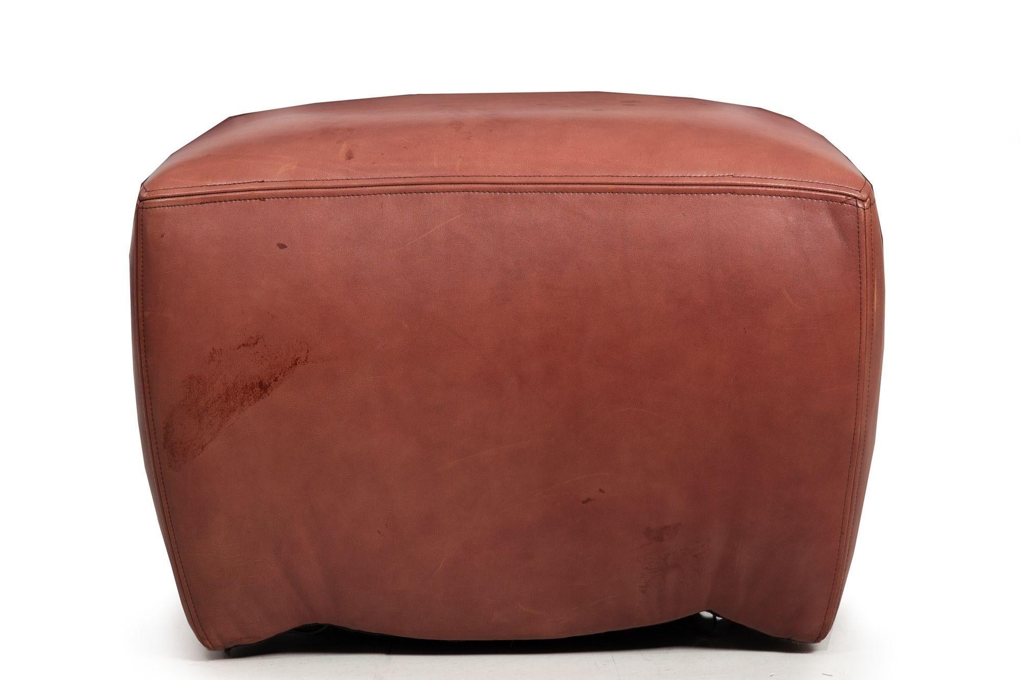 American Art Deco Style Leather “Ke-Zu” Club Chair & Ottoman by Dakota Jackson