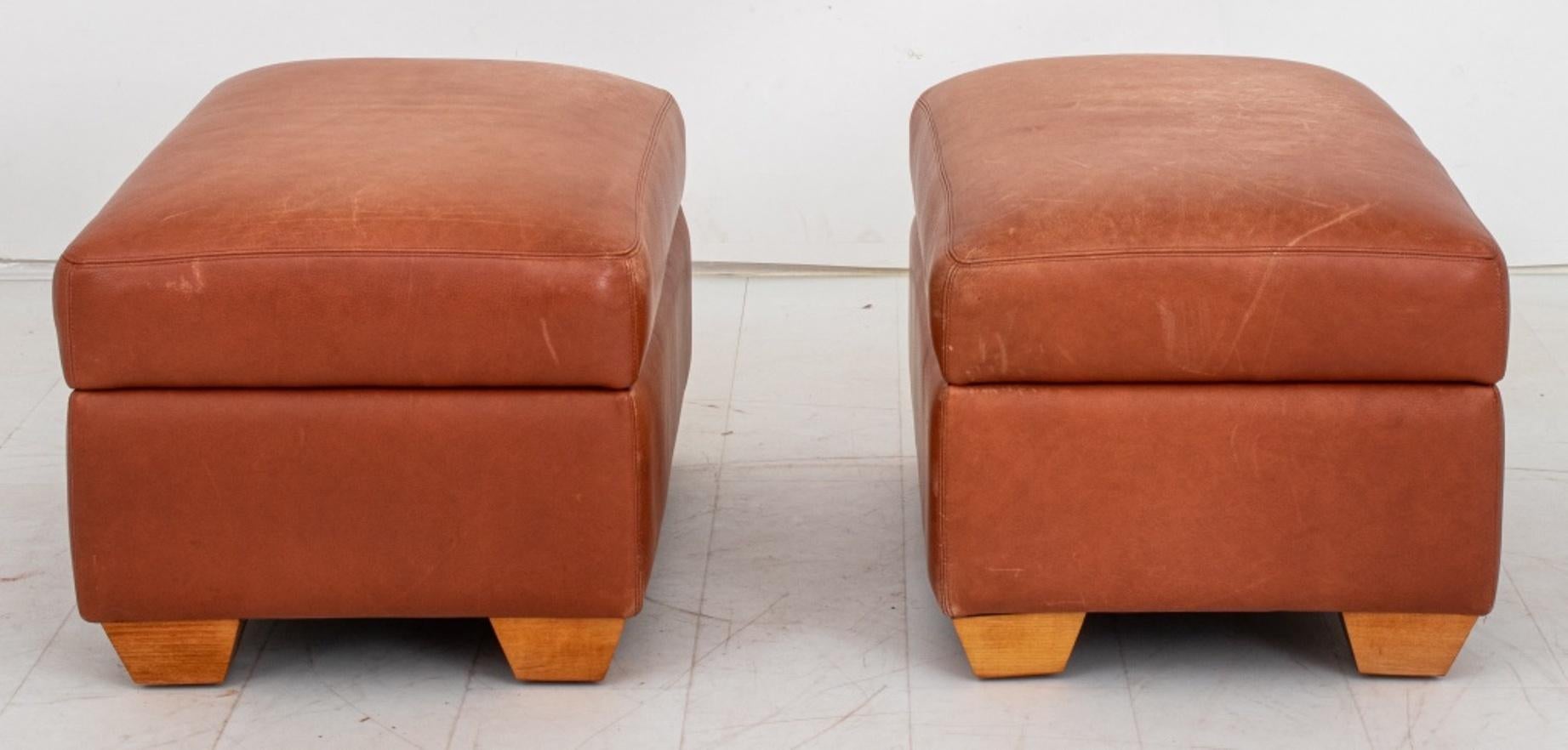 Art Deco Style Leather Ottoman For Sale 1