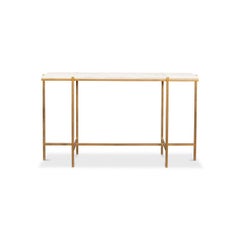 Art Deco Style Leather Top Console