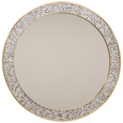 Art Deco Style L’Oeuf Mirror with Hand-Cracked Eggshell and Lacquer Frame