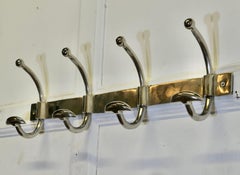 Art Deco Style Long Chrome Coat Rack, Hat and Coat Hooks