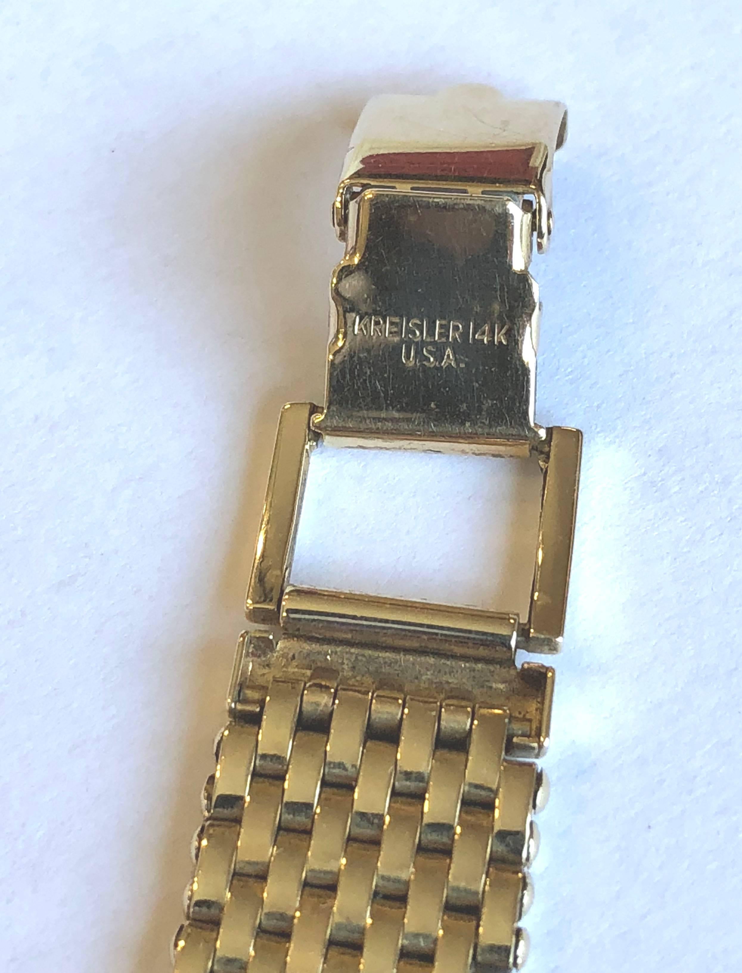 Mid-20th Century Art Deco Style Longines 14-Karat Yellow Gold Bracelet Watch, 1943