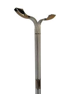 Art Deco Style Lucite and Gilt Metal Floor Lamp