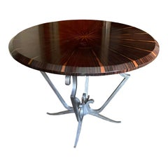 Art Deco Style Macassar Round Dining Table, 1990s