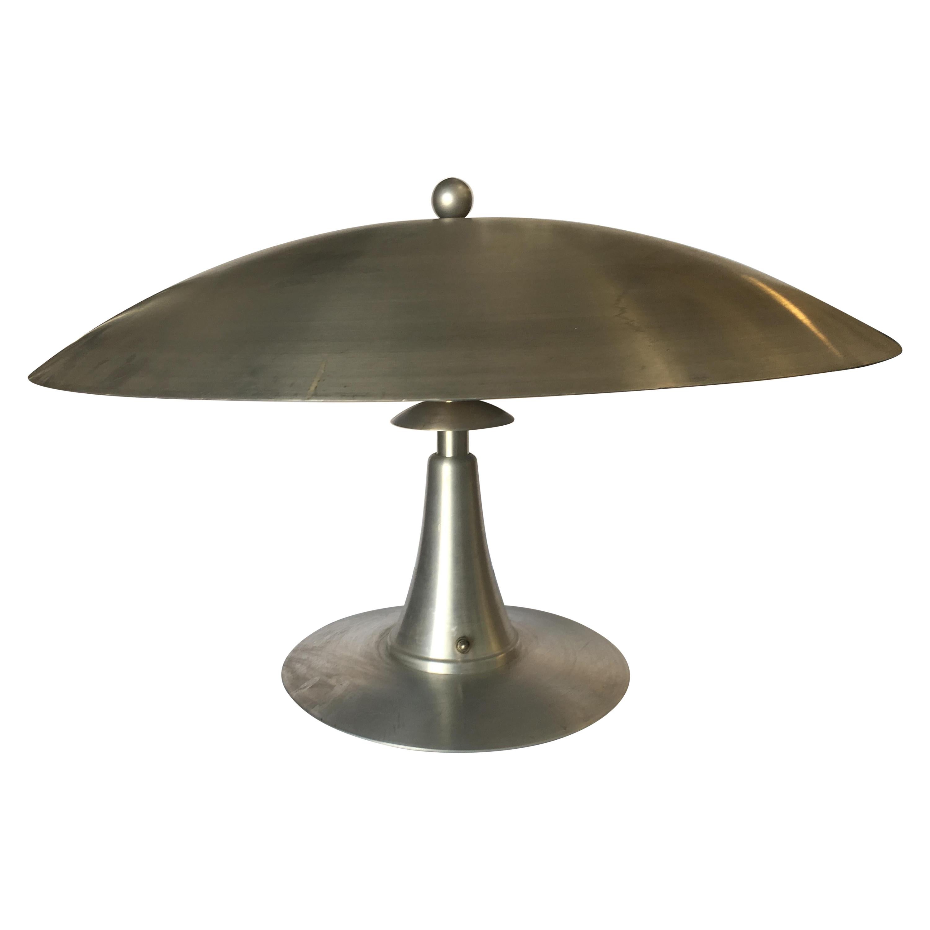 Art Deco Style Machine Age Table Lamp, Aluminum Table Lamps