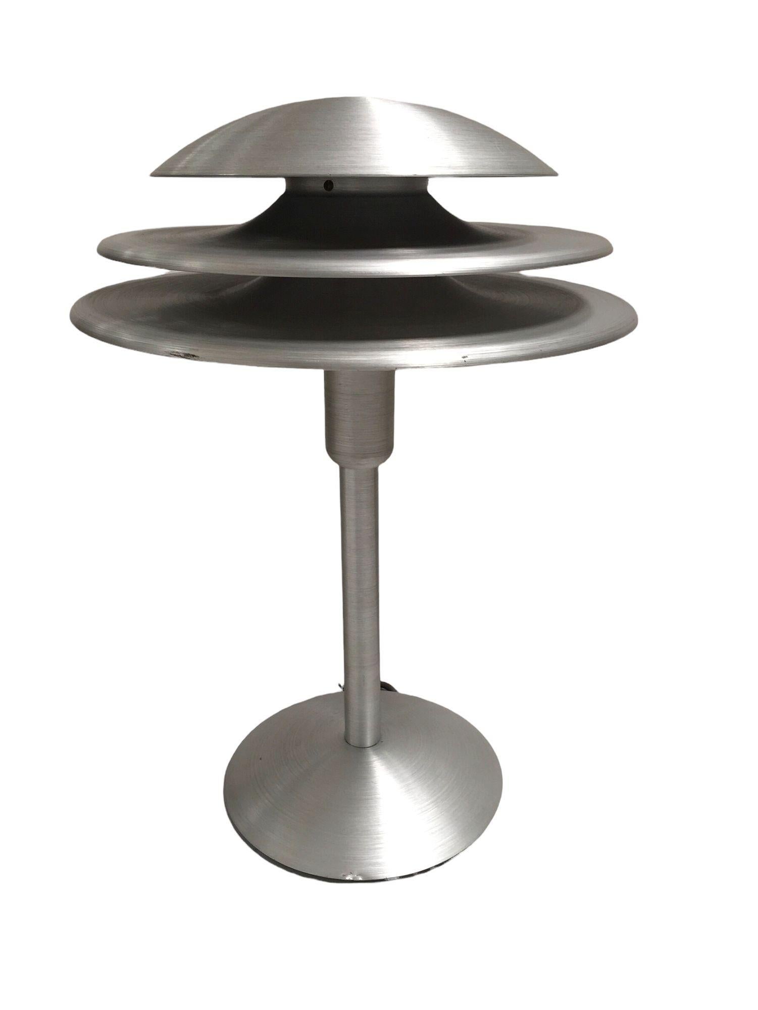 Art Deco Style Machined Brushed Spun Aluminum Desk Lamps 1