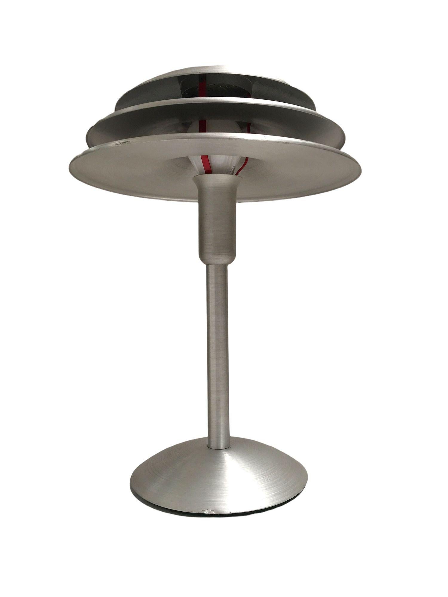 Art Deco Style Machined Brushed Spun Aluminum Desk Lamps 2