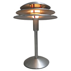 Art Deco Style Machined Brushed Spun Aluminum Desk Lamps