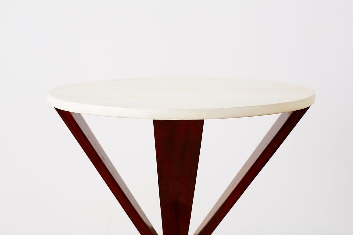 Art Deco Style Mahogany and Goatskin Vellum Drinks Table 7